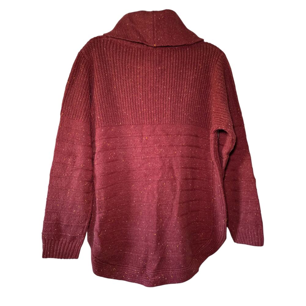 Country Rose Burgundy Speckled Knit Turtleneck Pullover Sweater Size M - Picture 3 of 11
